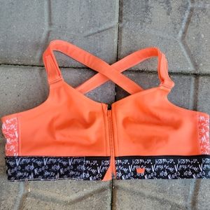 SHEFIT Sports Bra Believe Orange Black White Flex Medium Impact Women's 1Luxe